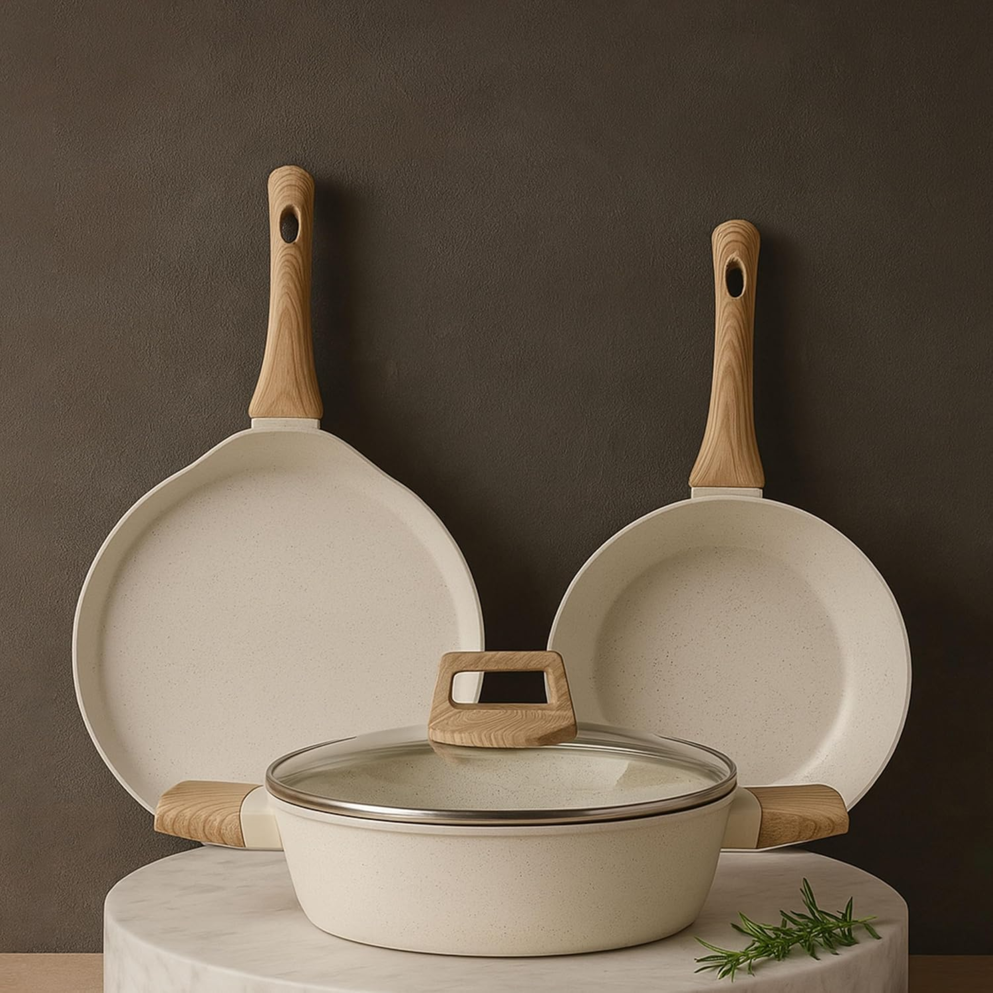 SOLARA Belmont Ceramic Non Stick Cookware Set, Dos...